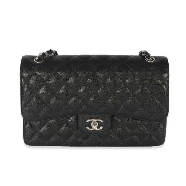 128682 fv b79eaa84 a56c 44b6 8357 786e2784e4ec Chanel Black Caviar Jumbo Classic Double Flap Bag