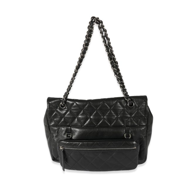 128733 pv 21ec2023 fc2e 477c a4de 1a5a2ed30ada Chanel Vintage Black Quilted Lambskin Medium Multi Pocket Bag