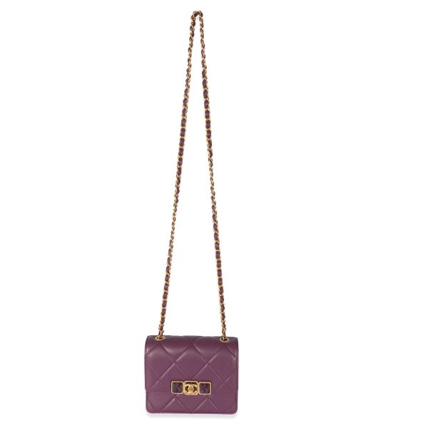 128740 bv 15e1e6e5 0336 420f b503 47fac645ee85 Chanel 22A Purple Matelasse Calfskin Resin Flap Bag