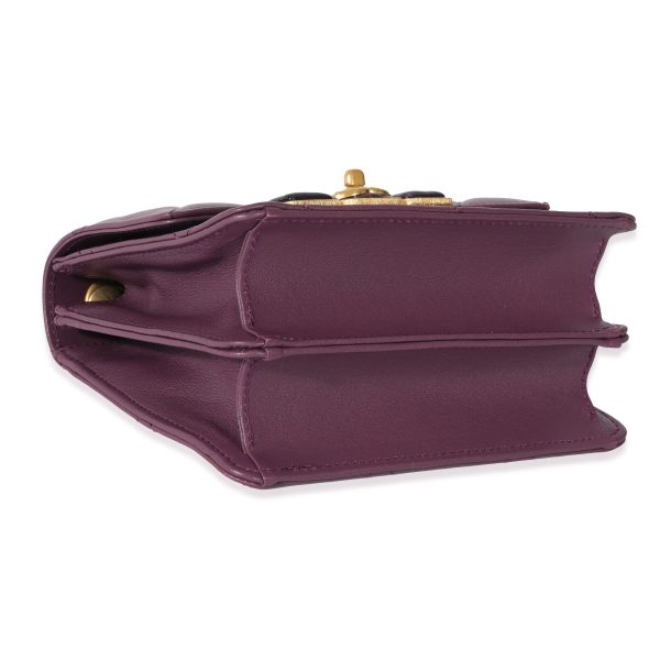 128740 clasp 7f6bb73b 158d 4227 830c 3955a0ccb33c Chanel 22A Purple Matelasse Calfskin Resin Flap Bag