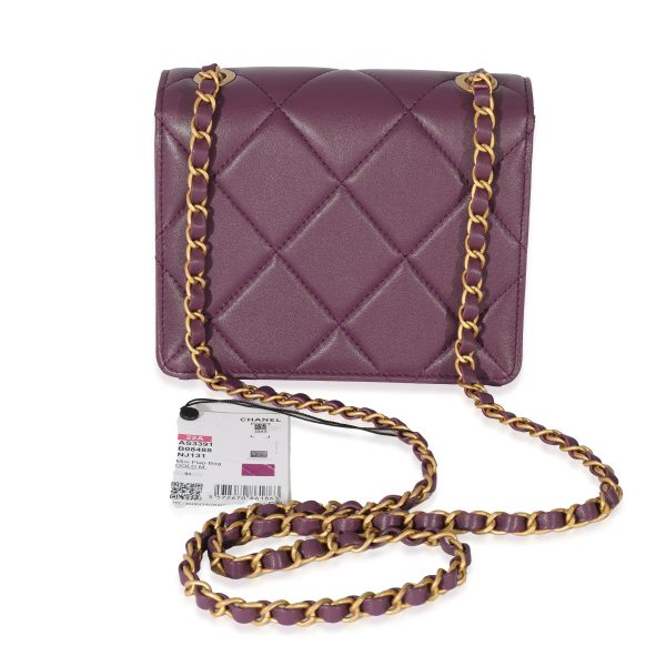 128740 pv 1f4cd988 84f2 4f31 b167 83d78424b2e8 Chanel 22A Purple Matelasse Calfskin Resin Flap Bag