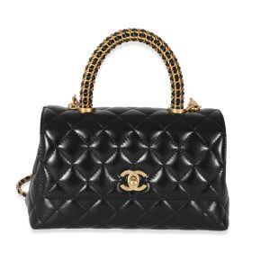 128766 fv 1f764931 fcb4 46d6 baf9 16501e94cb58 Chanel Coco Mark Gold Metal Fittings Second Bag Nylon