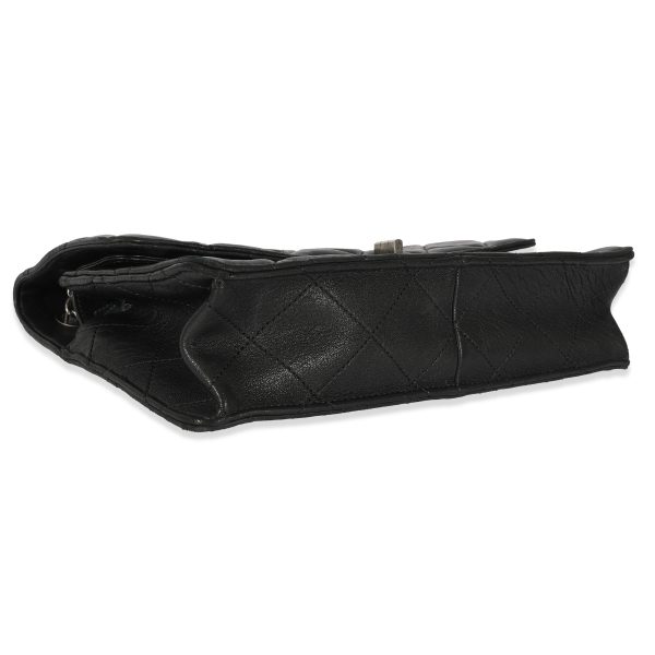 128778 clasp Chanel Black Leather Paris Byzance Reissue Takeaway Flap Bag