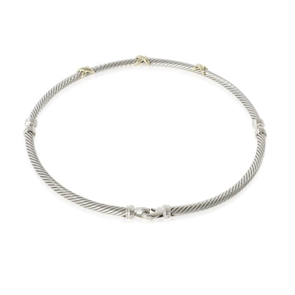 128789 bv 93ede0c7 90fb 4ae7 b7cc 71b0f9782d71 David Yurman Triple X Cable Collar Necklace in 14k Yellow GoldSterling Silver