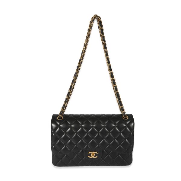 128813 bv 0db40b1e 5b5b 43aa baa1 fc07ab171810 Chanel Black Lambskin Classic Jumbo Double Flap