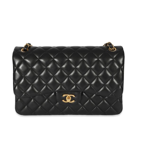 128813 fv 401cb02d b128 41bc afaa 783404a012b6 Chanel Black Lambskin Classic Jumbo Double Flap