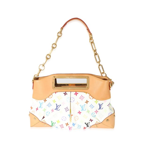 128839 bv Louis Vuitton Canvas White Multicolor Monogram Judy