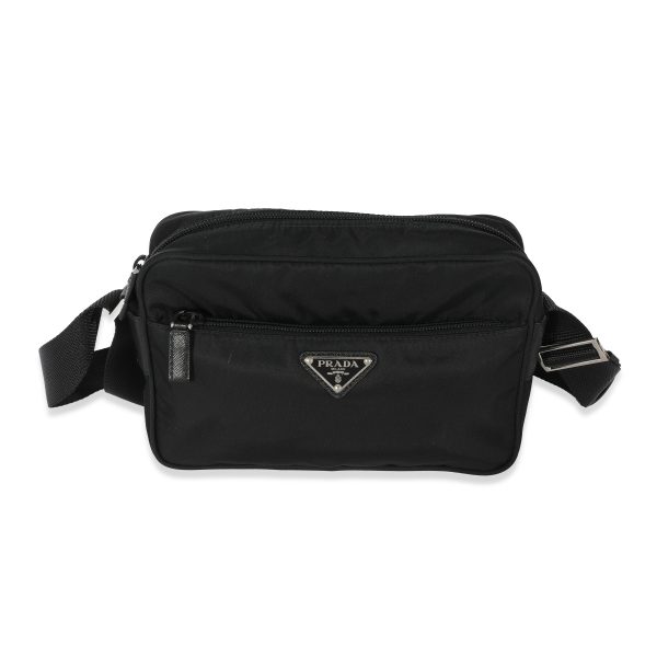 128872 fv Prada Re Nylon Black Front Pocket Bag