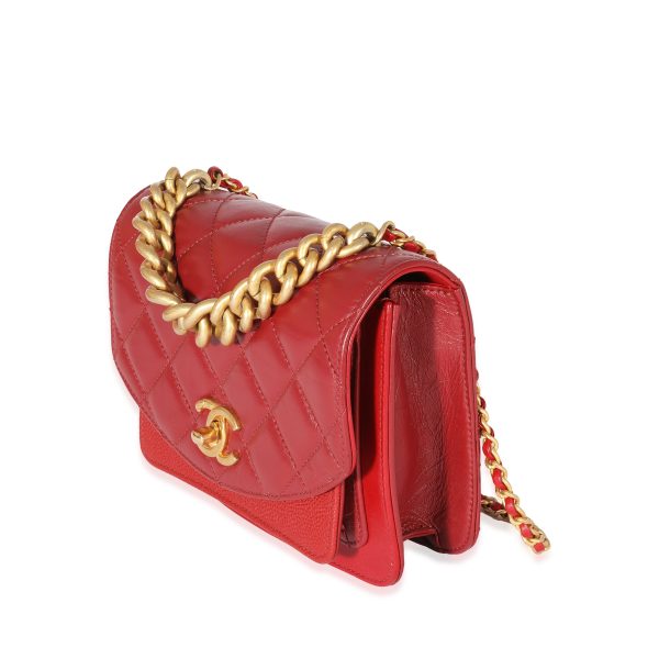 128907 sv a8716c18 e8b4 4d76 af44 71004b4ef3ea Chanel Red Leather Top Chain Flap Bag