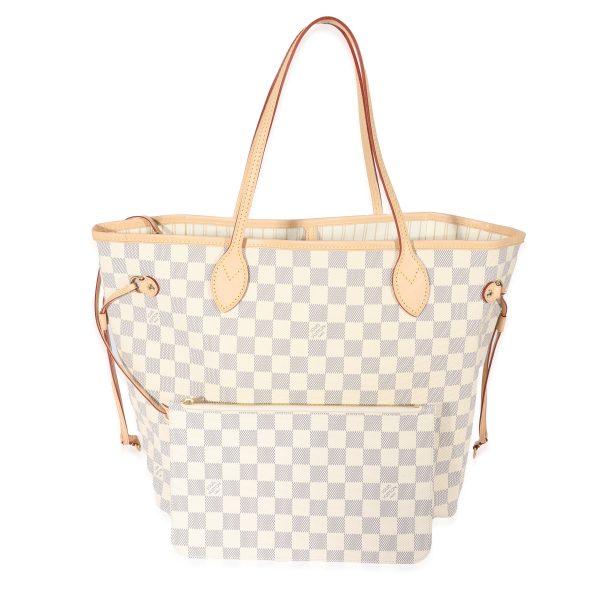 128933 fv Louis Vuitton Canvas Damier Azur Neverfull MM