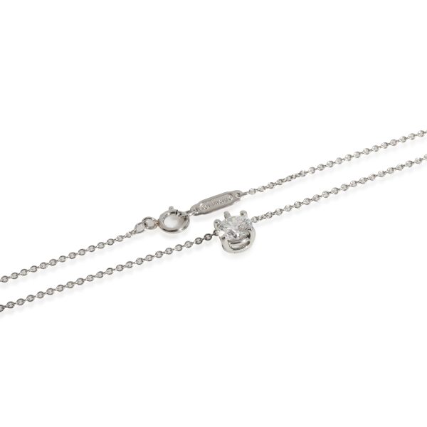 128962 clasp Tiffany Co Solitaire Diamond Necklace in Platinum G VS1 056 CT