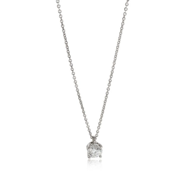 128962 fv Tiffany Co Solitaire Diamond Necklace in Platinum G VS1 056 CT