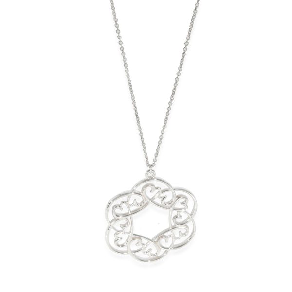 128975 fv Paloma Picasso Multi Hearts Medallion Pendant With Chain in Sterling Silver