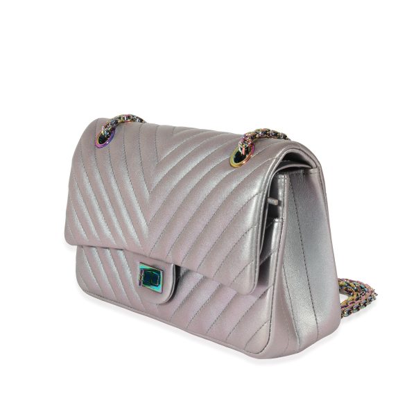 128994 sv Chanel Iridescent Chevron Lambskin 255 Reissue 225 Flap