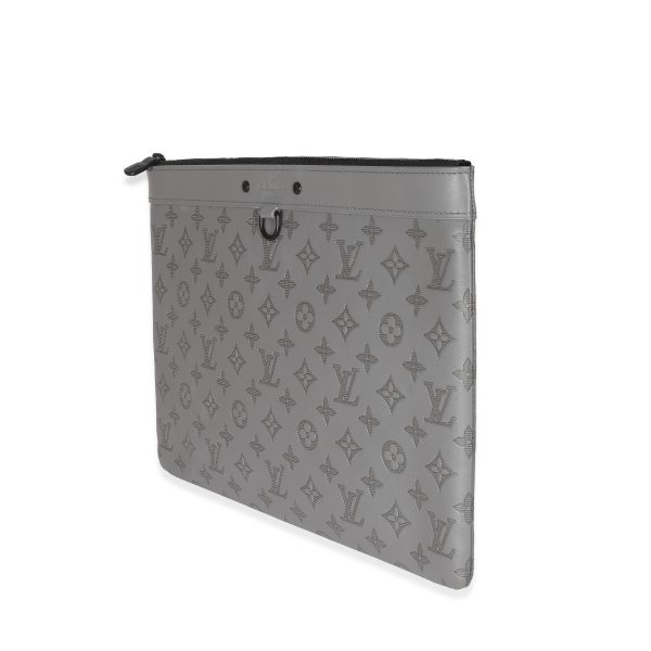 128999 sv a2fbd676 51b5 4968 bd08 7c7247f4ab97 Louis Vuitton Charcoal Grey Monogram Shadow Discovery Pouch GM