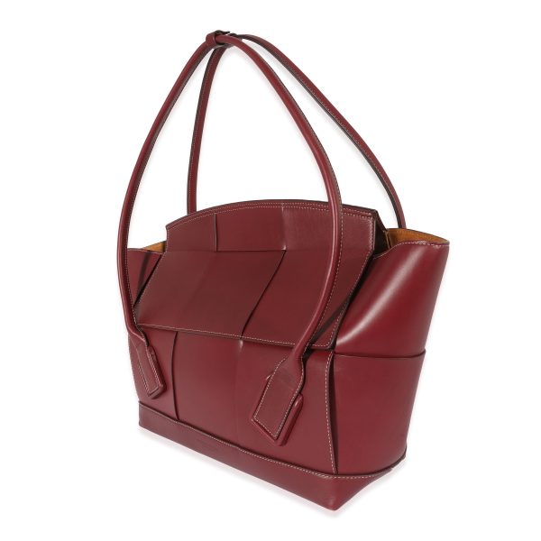 129052 sv e2f20069 4042 4f02 9c09 7fe1d4b1d1fe Bottega Veneta Burgundy Leather Large Arco Tote