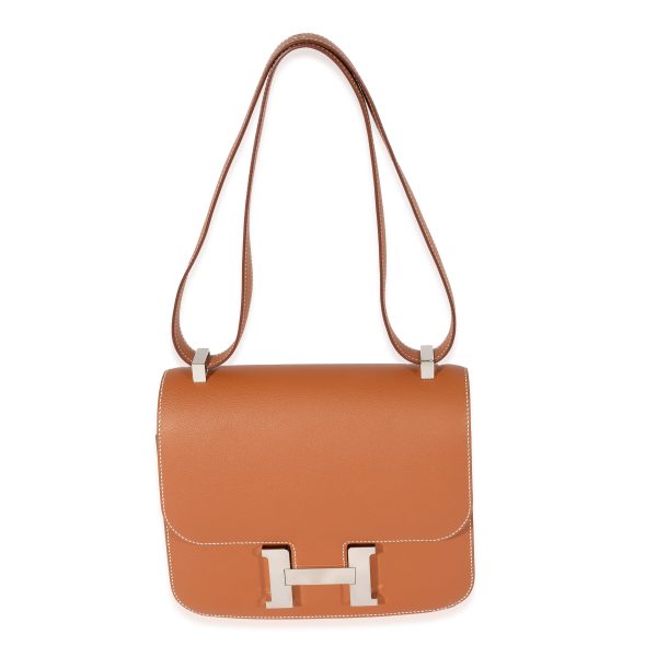 129053 fv Hermès Gold Evercolor Constance 24 PHW