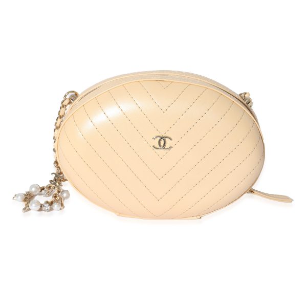 129061 fv Chanel Beige Chevron Leather City Evening Box Bag