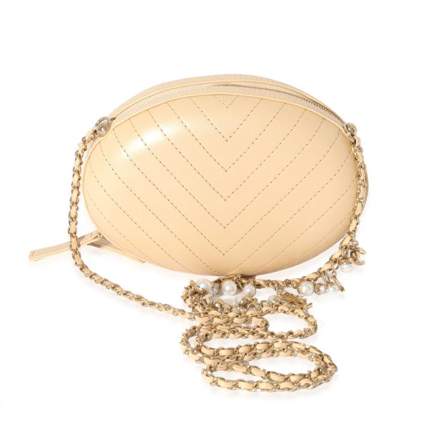 129061 pv Chanel Beige Chevron Leather City Evening Box Bag