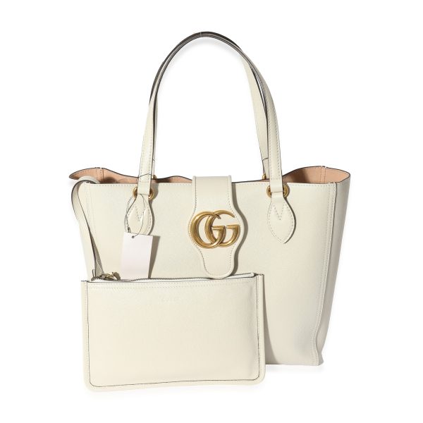 129070 bv Gucci White Leather New Sakai Small Dahlia Tote