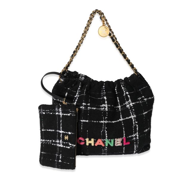 129103 bv Chanel Black Multicolor Tweed 22 Bag