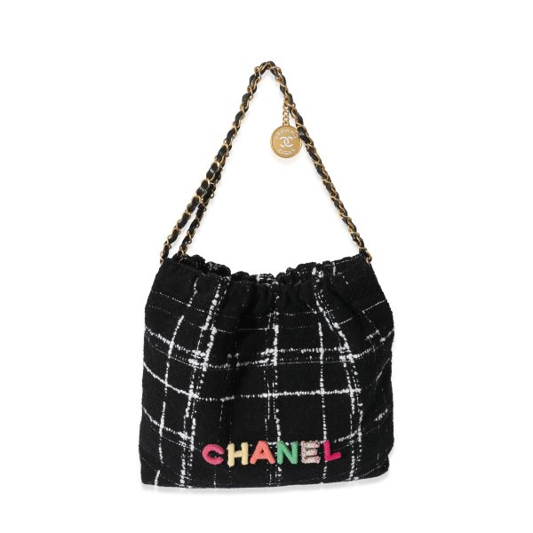 129103 fv Chanel Black Multicolor Tweed 22 Bag