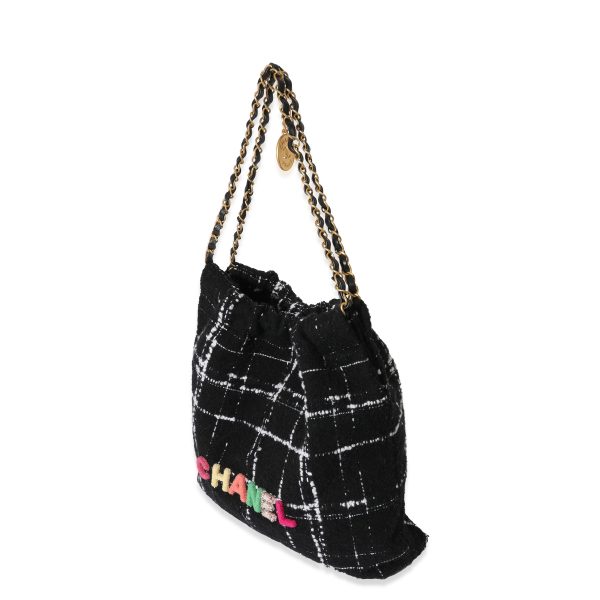 129103 sv Chanel Black Multicolor Tweed 22 Bag