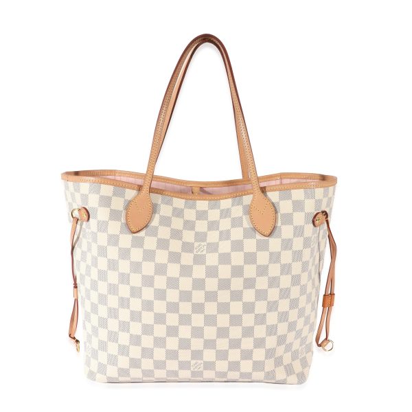 129106 fv 4397b1f1 3e03 4974 8b35 945dcc155f56 Louis Vuitton Rose Ballerine Damier Azur Canvas Neverfull MM