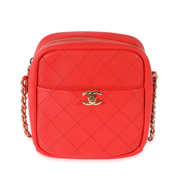 129109 fv 2b4f94d7 d8f2 4952 9736 aa4c877839c5 Chanel Casual Red Leather Trip North South Camera Case