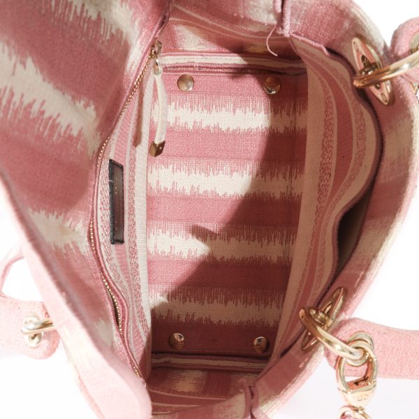 129113 ad1 Christian Dior Pink Canvas Medium D Stripes Lady D Lite