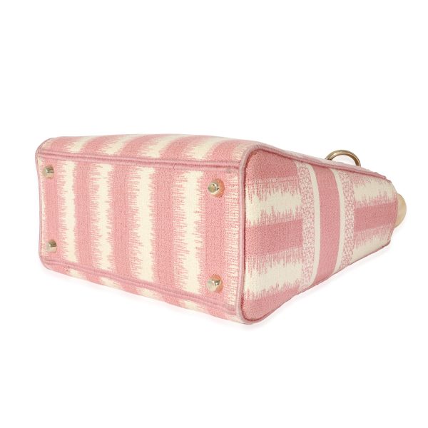 129113 box Christian Dior Pink Canvas Medium D Stripes Lady D Lite