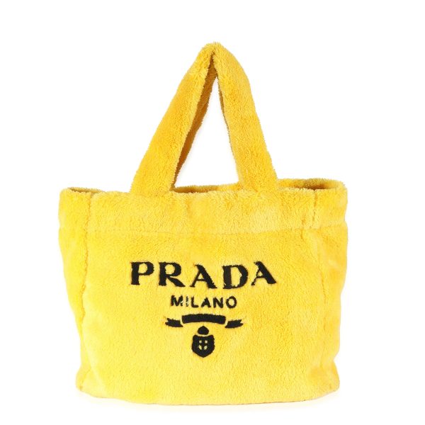 129115 fv 8c85e9d6 e08a 4e05 8746 8b1ea88240ff Prada Yellow Black Logo Terry Tote