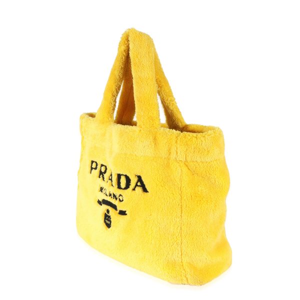 129115 sv 5295cb24 aa47 4445 a3ee 67c1e4e9d0fd Prada Yellow Black Logo Terry Tote