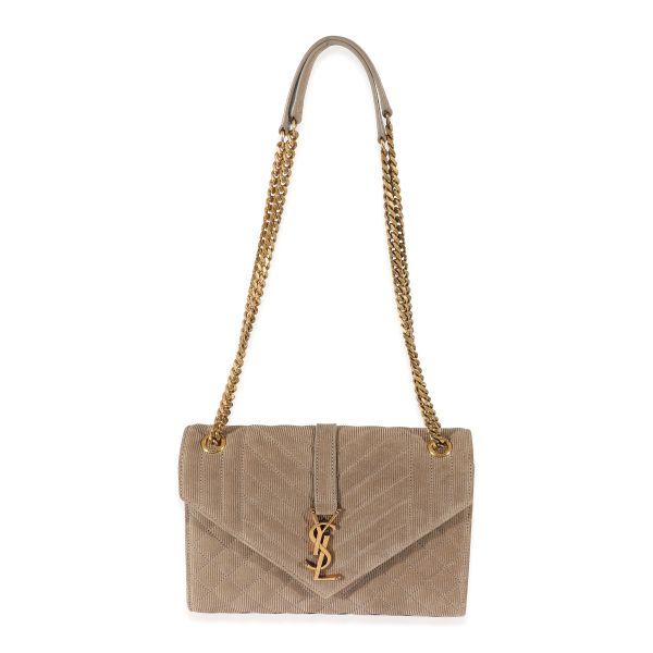 129127 bv 46ba9f23 1104 44a8 bca5 221a147dcd7b Saint Laurent Beige Corduroy In The Mix Envelope Chain Bag