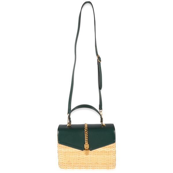 129144 bv 5779726e 6666 4566 8b59 bdd26cf1a6f0 Gucci Small Sylvie Wicker Top Handle Bag