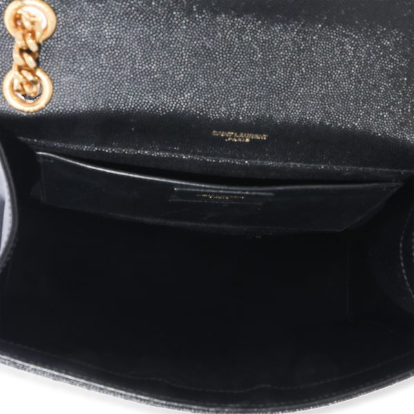 129146 ad1 08230478 c654 400f 89c8 7a0490dd4ea3 Saint Laurent Black Grain De Poudre Medium Envelope In Mix Flap Bag