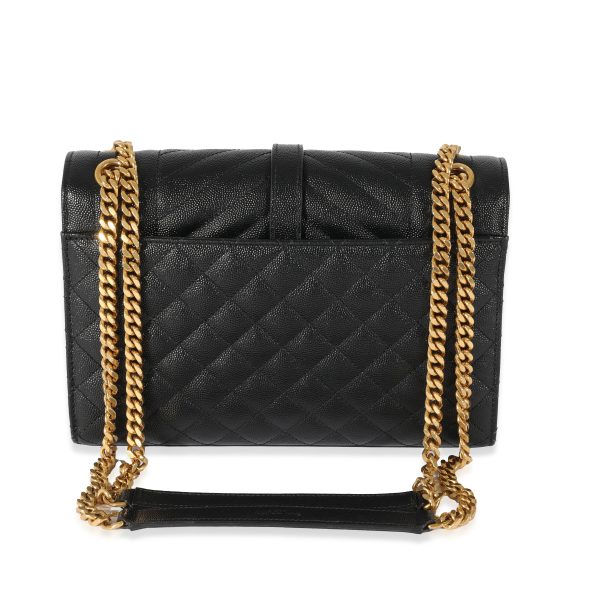 129146 pv 771eddc1 8398 4c1d 9c6c 78f6d23d92e9 Saint Laurent Black Grain De Poudre Medium Envelope In Mix Flap Bag