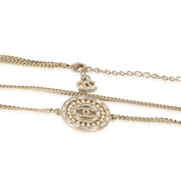 129168 clasp Chanel SpringSummer 2016 Gold Plated CC Necklace