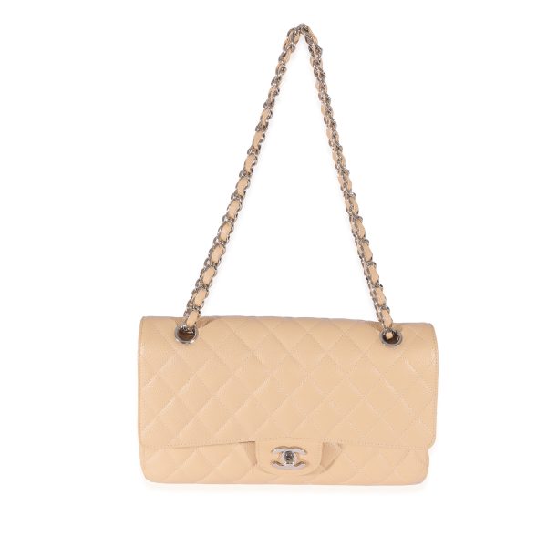 129221 bv e77ae253 476a 49cc ba24 9c4d3fe01956 Chanel Beige Caviar Medium Classic Double Flap Bag