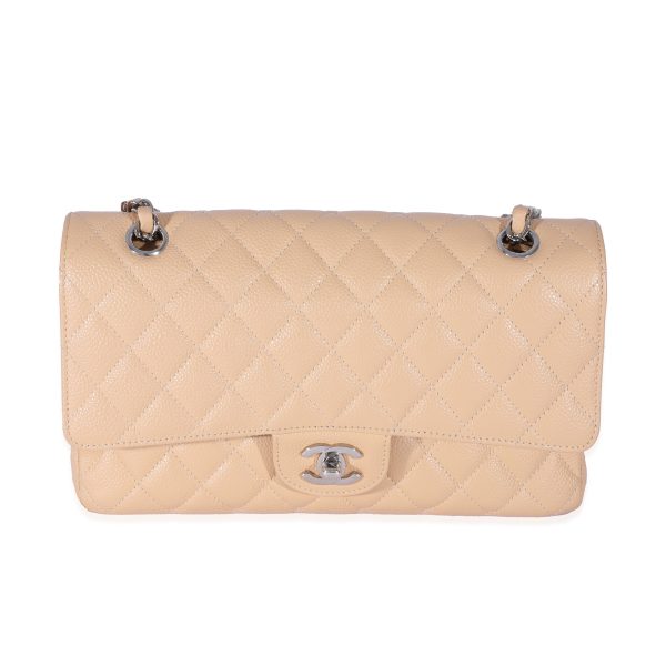 129221 fv 23c98f12 a3ca 423f a121 b4d93daa2b47 Chanel Beige Caviar Medium Classic Double Flap Bag