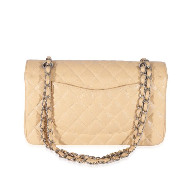 129221 pv 14ef329b 7975 4621 bbb9 519f9d57b75a Chanel Beige Caviar Medium Classic Double Flap Bag