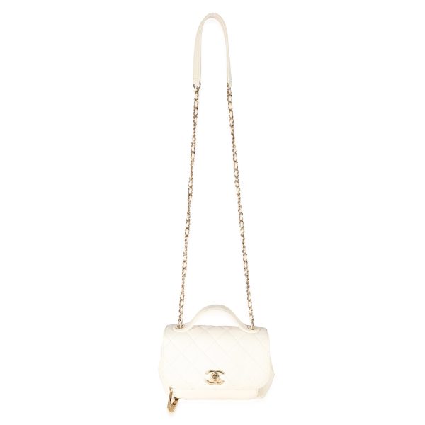 129223 bv Chanel White Caviar Small Business Affinity Flap Bag