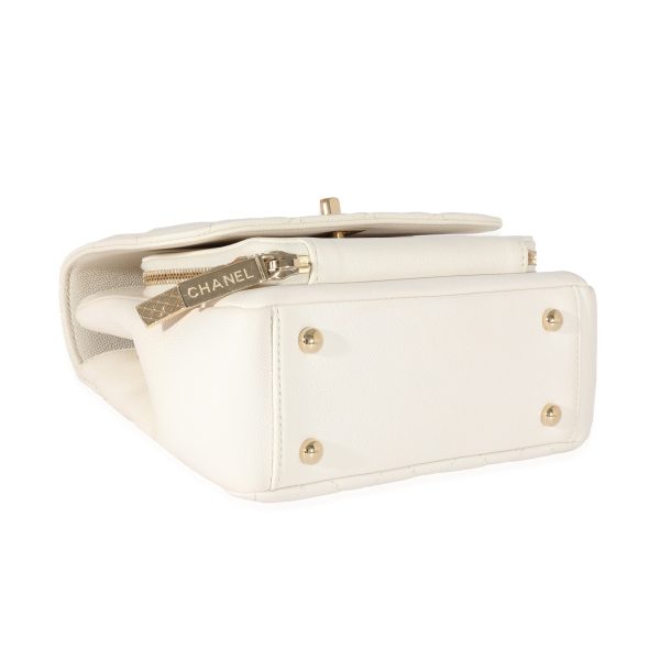 129223 clasp Chanel White Caviar Small Business Affinity Flap Bag