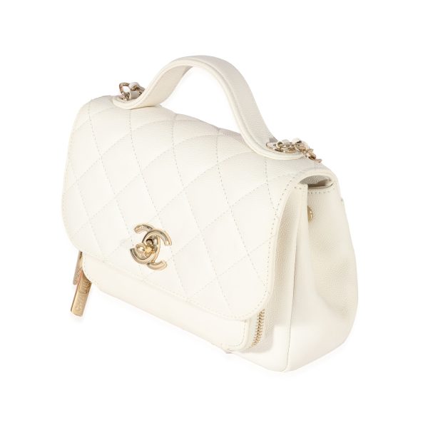 129223 sv Chanel White Caviar Small Business Affinity Flap Bag