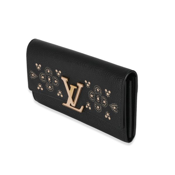 129224 sv Louis Vuitton Black Leather Capucines Wallet