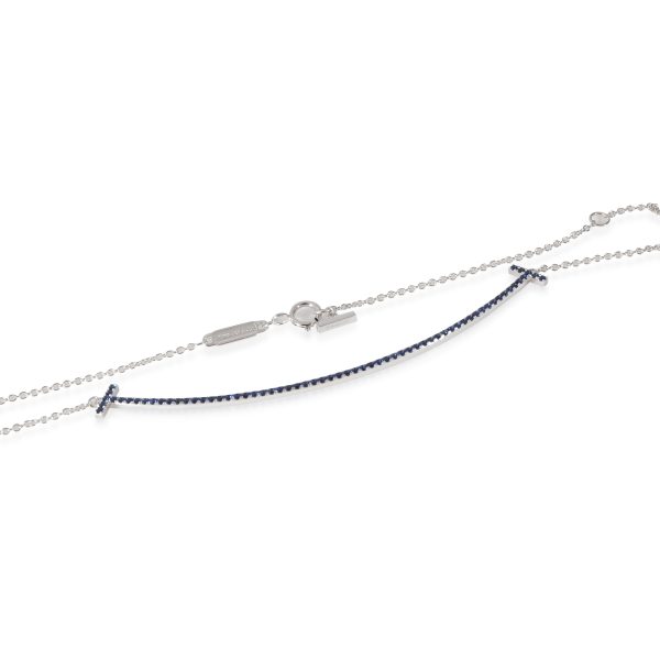 129261 clasp Tiffany Co Tiffany T Blue Sapphire Necklace in 18k White Gold