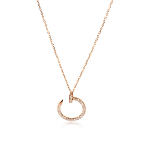 129268 fv Cartier Juste un Clou Diamond Necklace in 18K Rose Gold 038 CTW