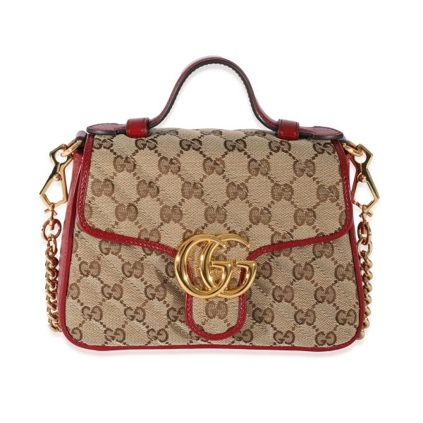 129278 fv 0d320c6d 4c18 4488 9f32 3b8d04b20516 Gucci GG Canvas Marmont Top Handle