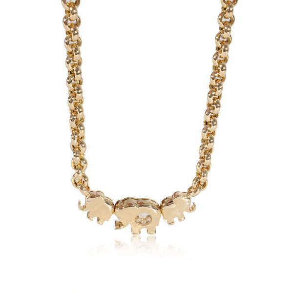 129286 fv Chopard Happy Diamond Elephant Necklace in 18k Yellow Gold 018 CTW