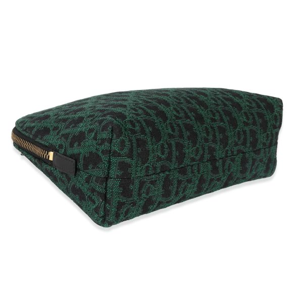 129288 clasp f9da37f2 e359 443c b00f 0befab33e38d Christian Dior Canvas Green Oblique Cosmetic Pouch